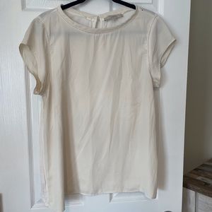 Loft mixed media short sleeve blouse